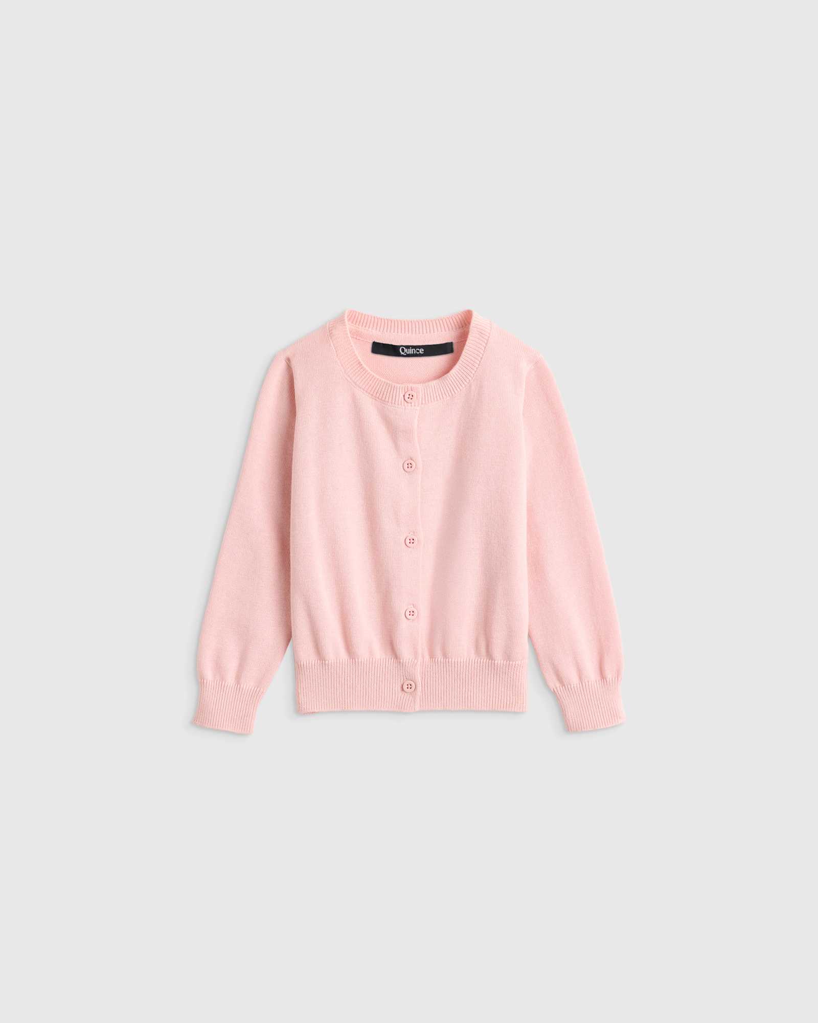 silver-pink 100% Organic Cotton Crewneck Cardigan