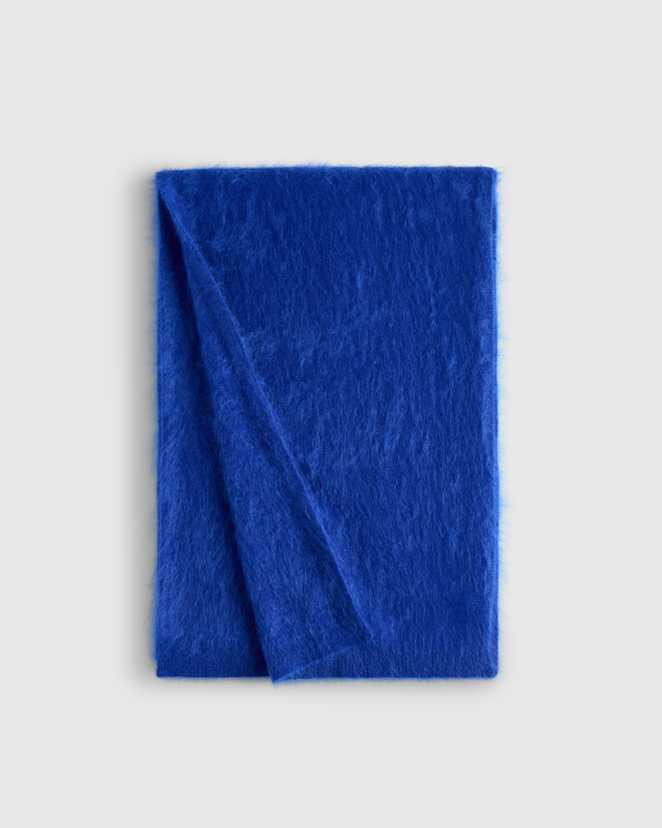 Electric Blue Brushed Cashmere Scarf