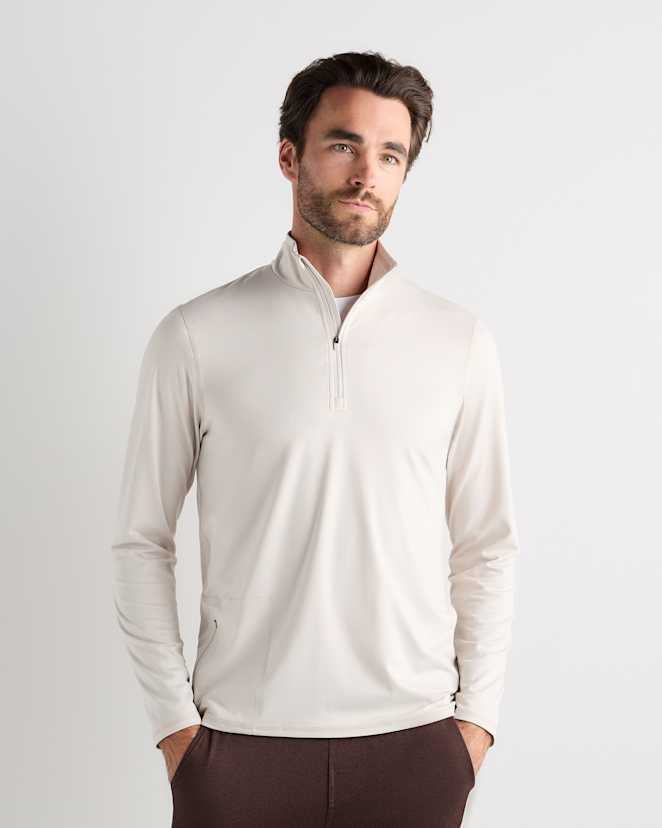 Solid Chalk Flowknit Performance Half-Zip