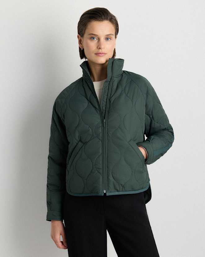 Verdant Pine Featherless Quilted Packable Puffer Jacket