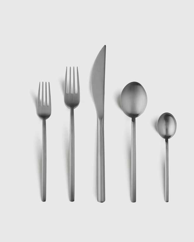 Brushed Stainless Steel Due Flatware 20-Pc Set by Mepra