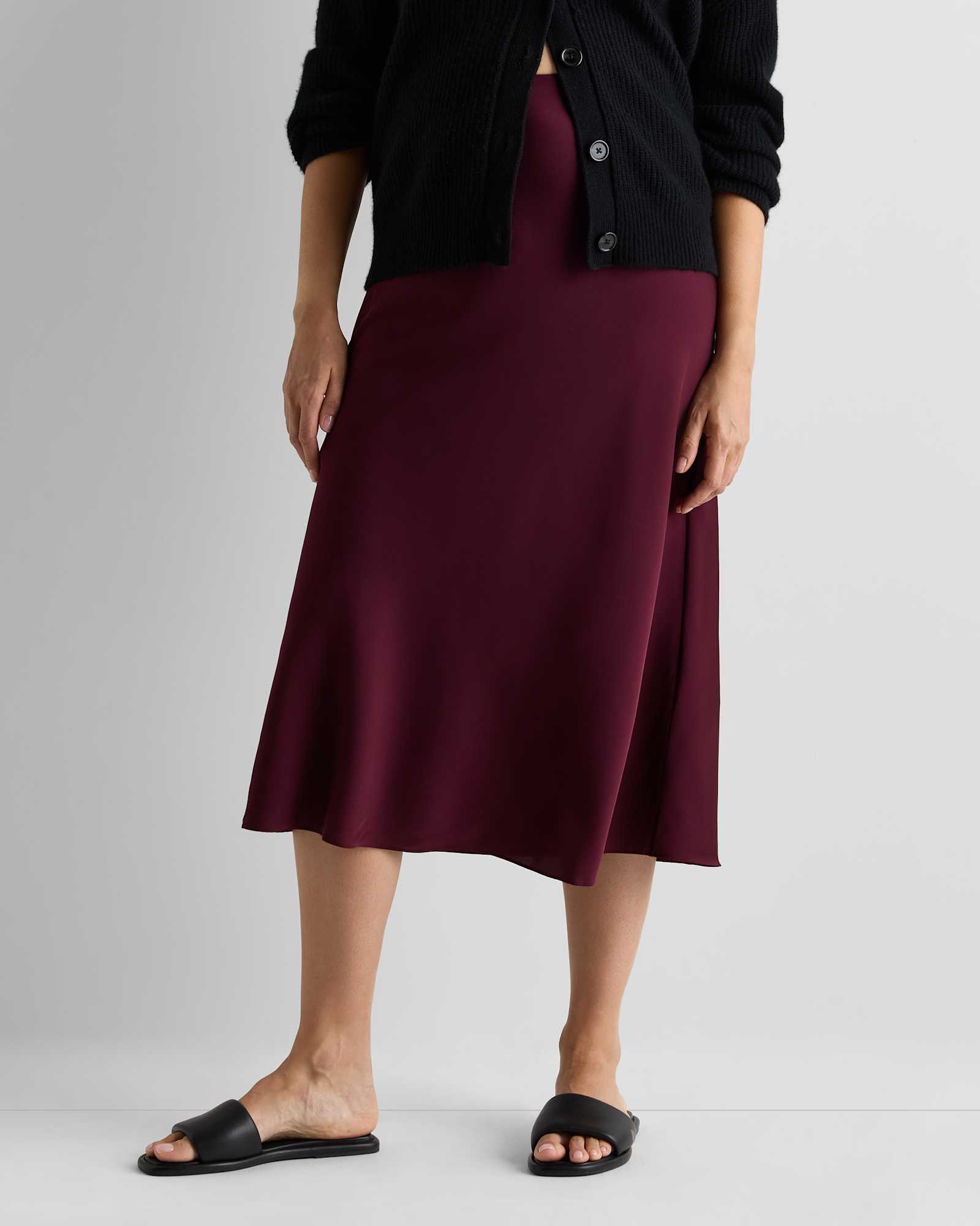 wine-tasting-red Washable Stretch Silk Maternity Skirt