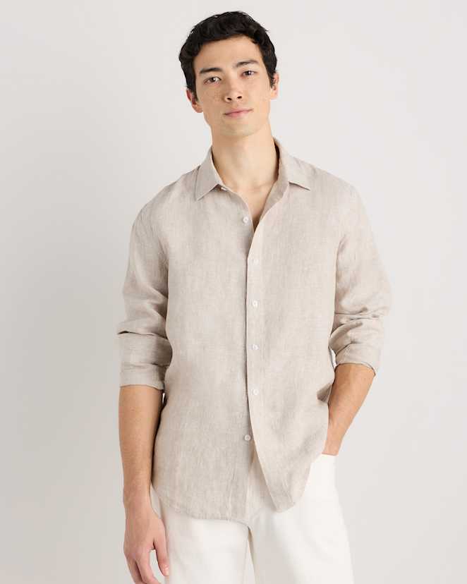Flax 100% European Linen Relaxed Long Sleeve Shirt