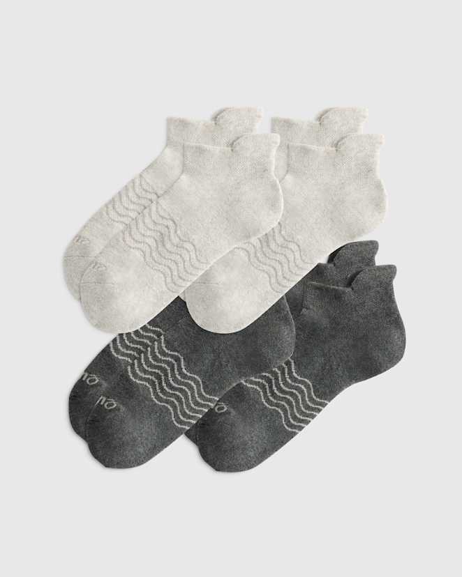 Grey/Charcoal Everyday Cotton Solid Ankle Socks (4-pack)