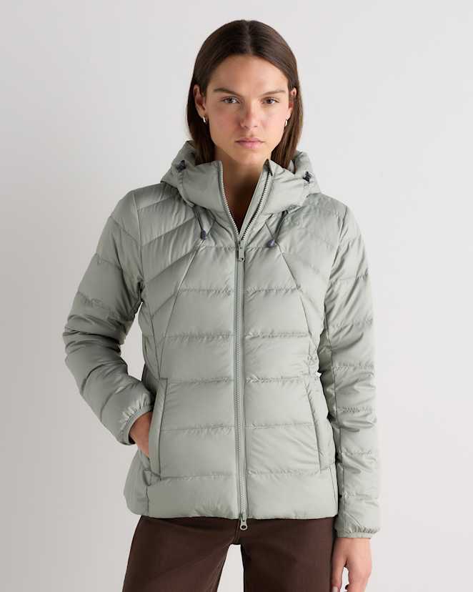 Shadow Green Lightweight Down Packable Puffer Hooded Jacket