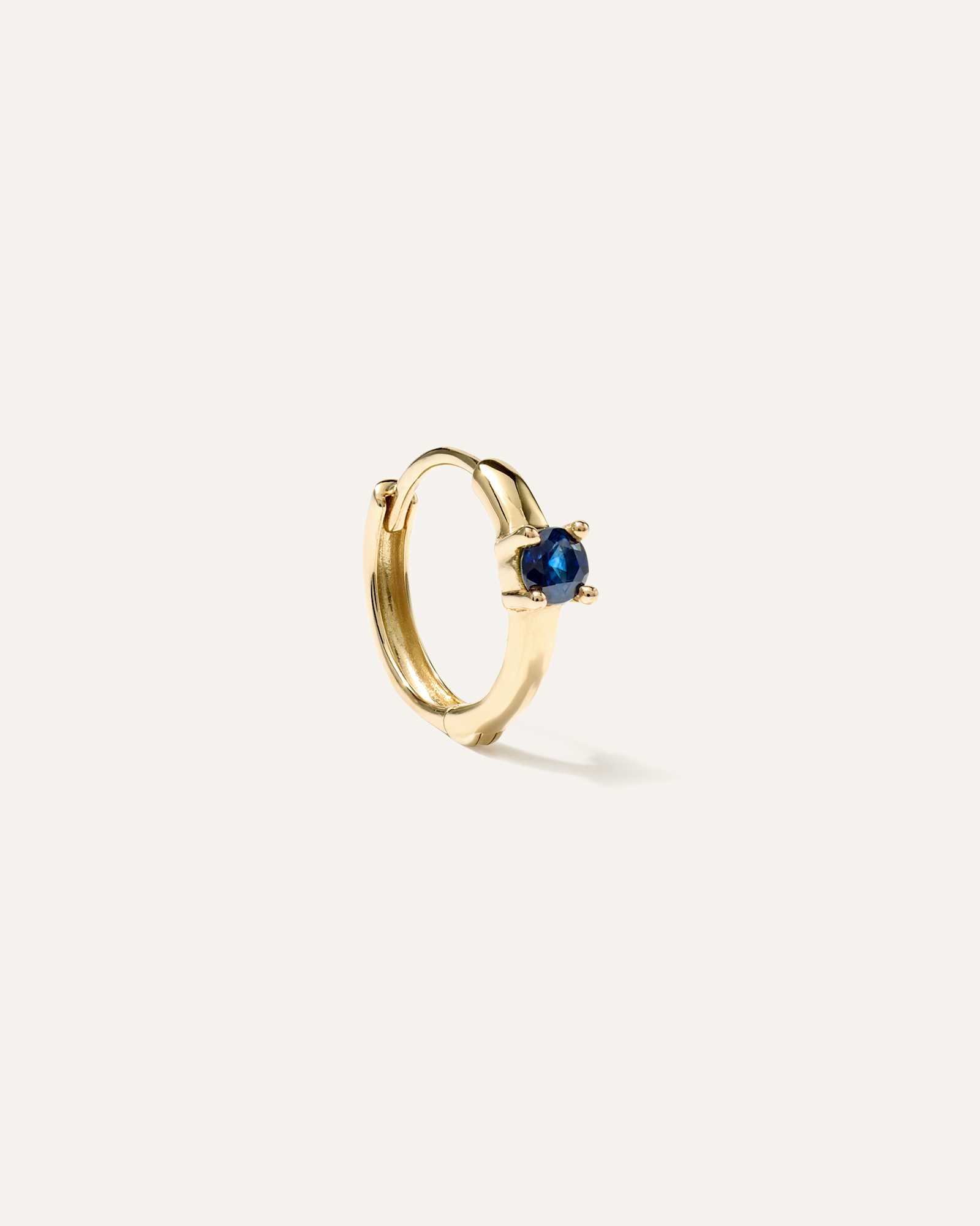blue-sapphire 14K Gold Gemstone Tiny Huggie - Single