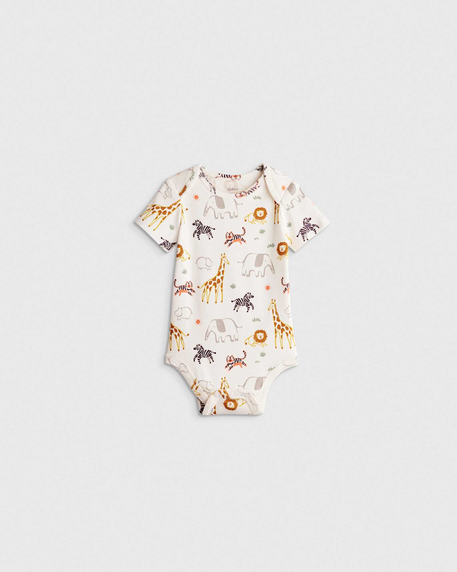 U--1057 BABY 100 Organic Cotton Short Sleeve Bodysuit Safari 13895 CROPPED