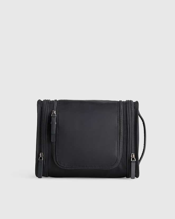 Black Voyage Nylon Hanging Toiletry Case