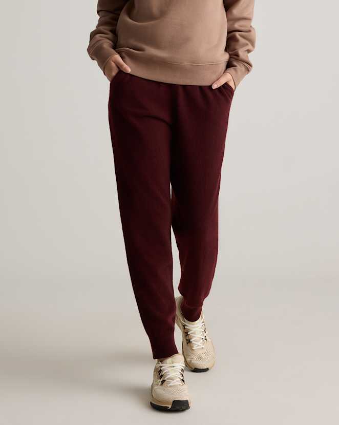 Rich Burgundy Mongolian Cashmere Sweatpants