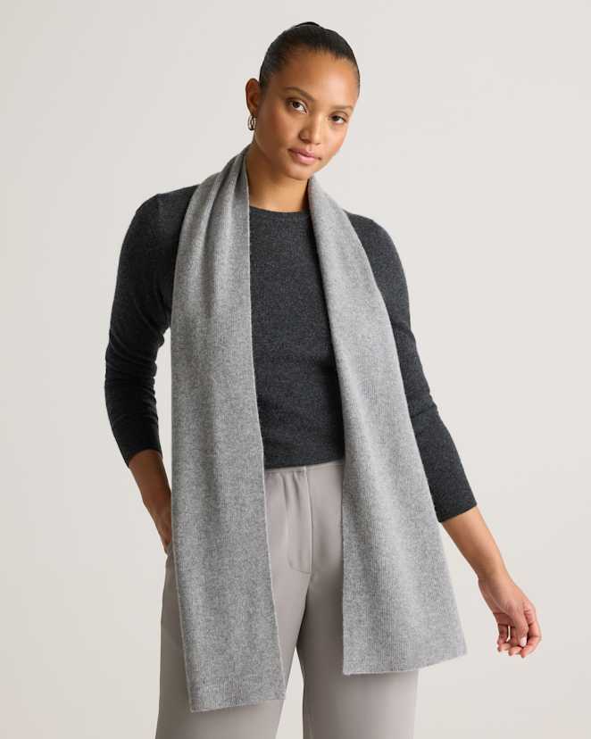 Heather Grey Mongolian Cashmere Scarf
