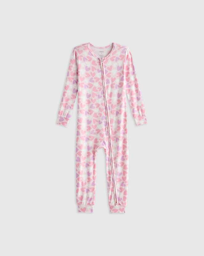 Lavender Hearts Bamboo One Piece Pajama