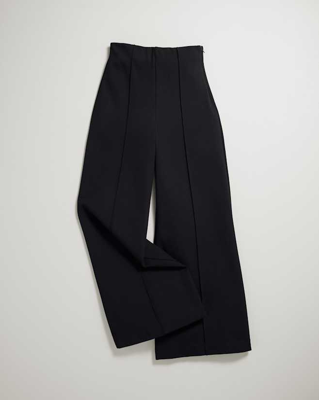 Black Ultra-Stretch Ponte Flare Leg Pants
