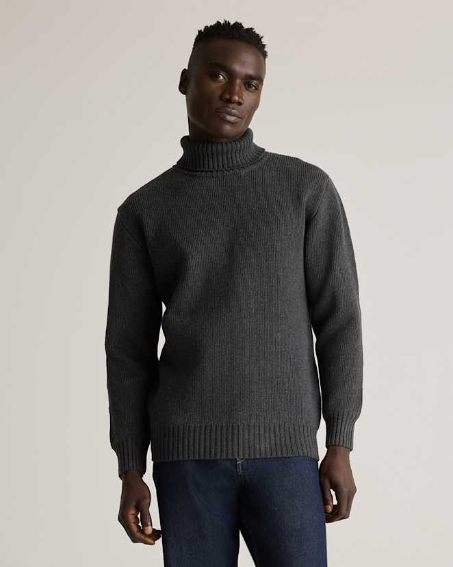 Charcoal 100% Organic Cotton Turtleneck Sweater