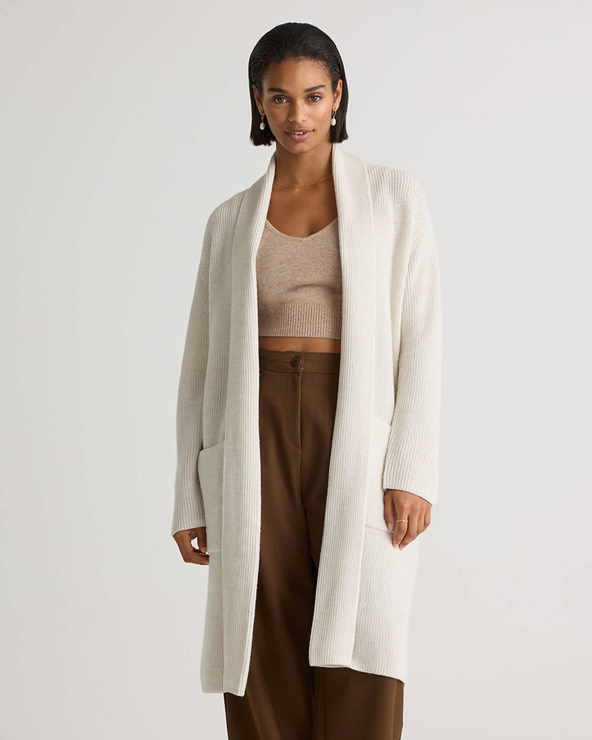 Heather Bone Australian Merino Wool Duster Cardigan