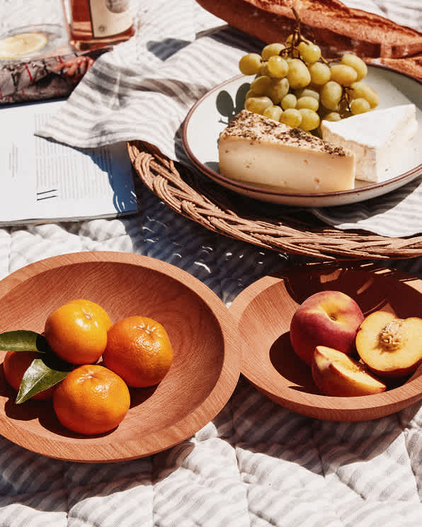 Beech Wood Handcrafted Wooden Bowls - Set of 4
