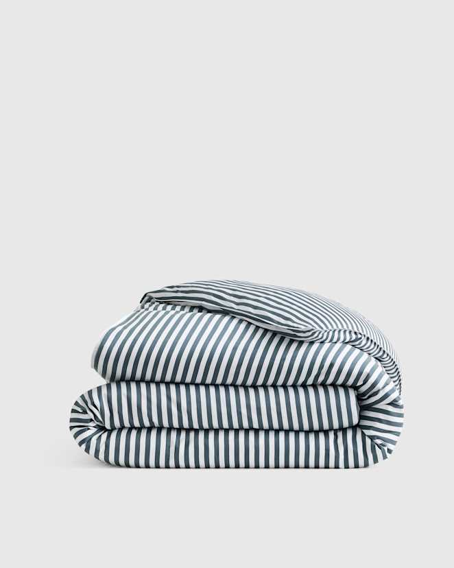 Tailored Stripe Nightfall Bamboo Duvet Cover