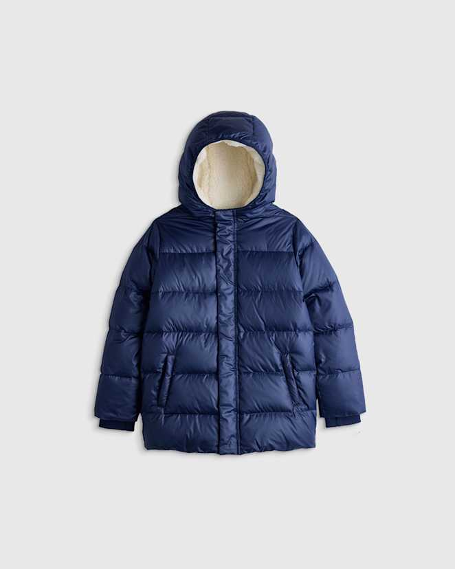 Navy Manteau matelassé en duvet épais