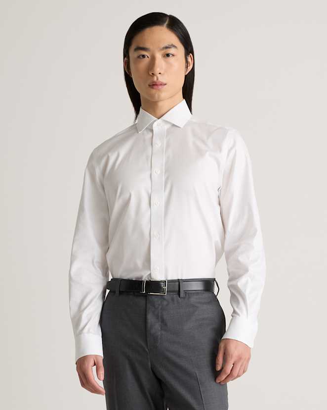 White Organic Cotton Oxford Non-Iron Dress Shirt
