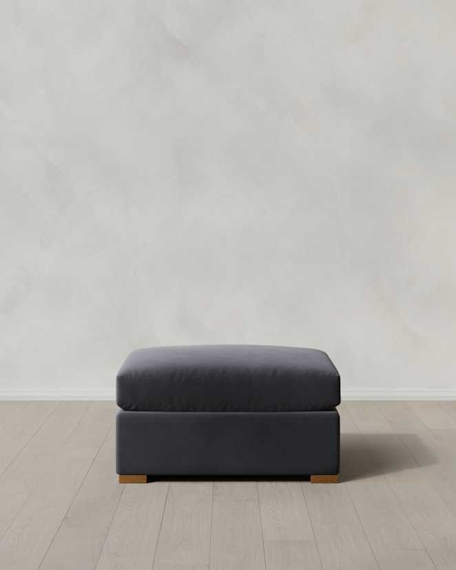 Gunmetal Hollis Slope Arm Ottoman in Performance Velvet