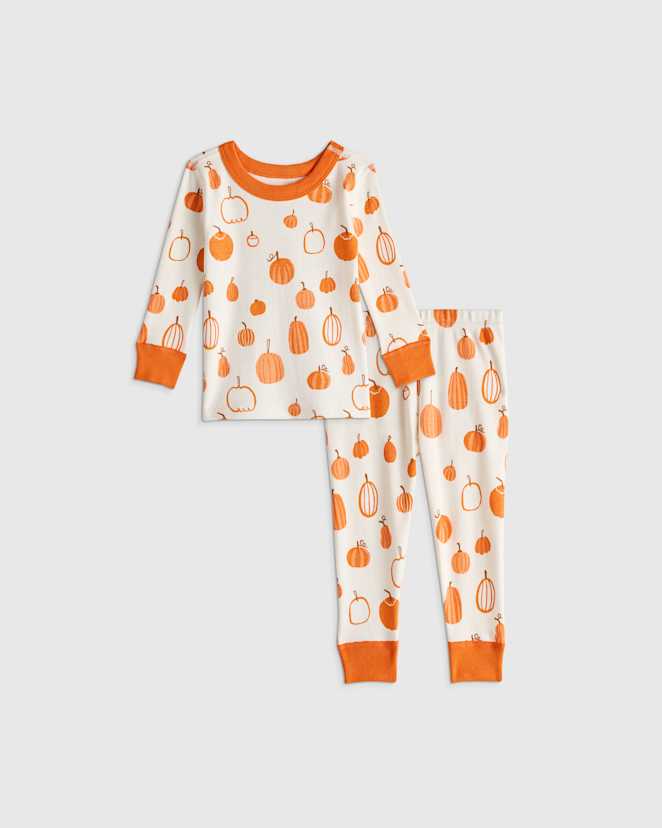 Pumpkins 100% Organic Cotton Long Sleeve and Pant Pajama Set