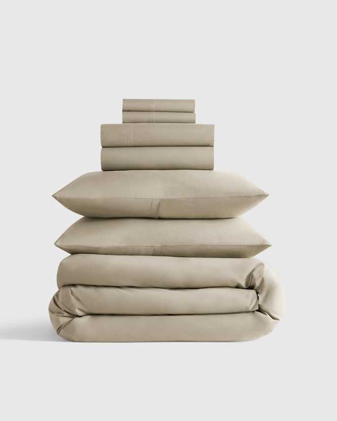 Toffee Classic Organic Percale Deluxe Bedding Bundle