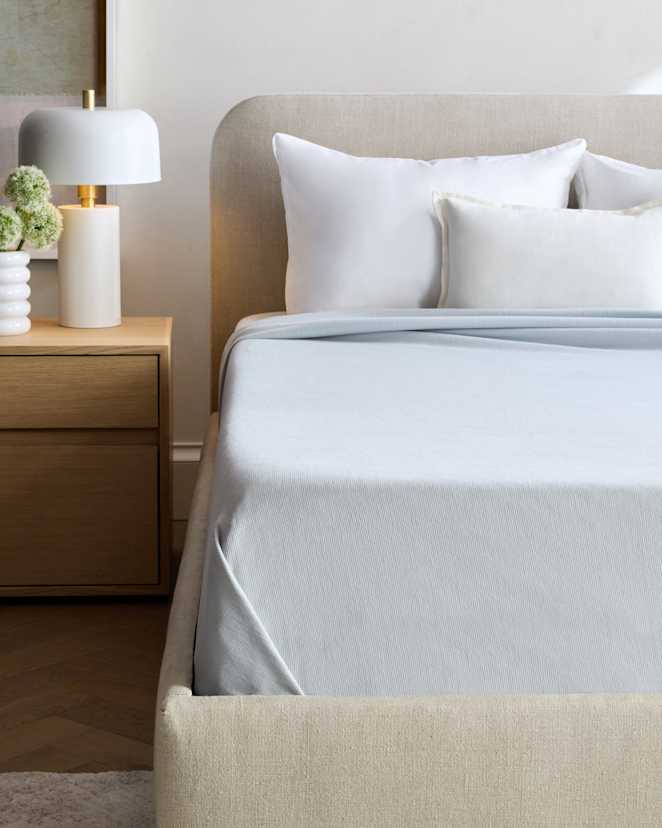Light Blue Luxury Organic Cotton Bed Blanket