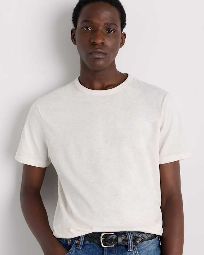 Heather Oatmeal 100% Pima Cotton Luxe Touch Tee