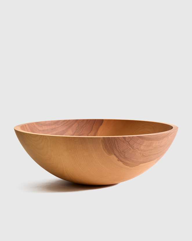 Beech Wood Handcrafted XL Wooden Serving Bowl, 17"