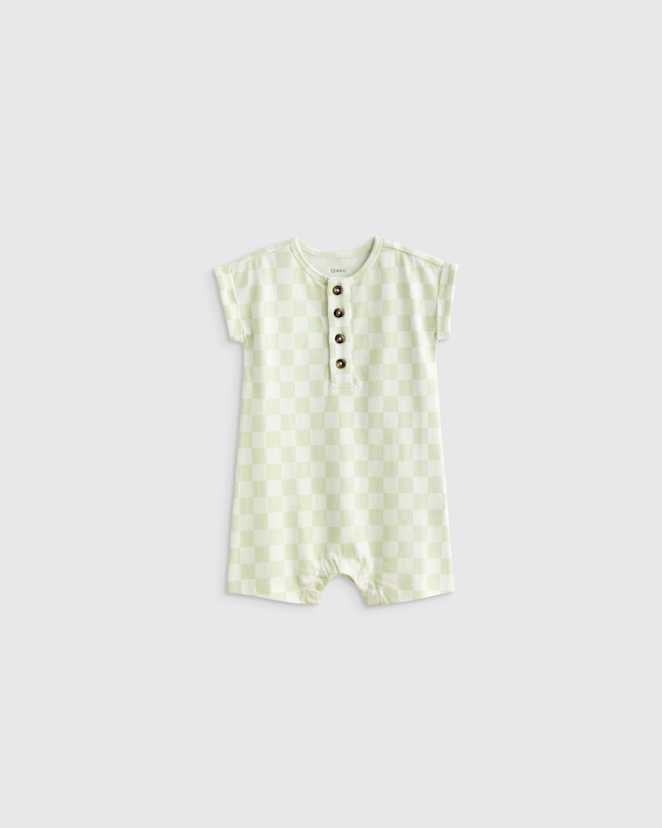 Aqua Check 100% Organic Cotton Romper