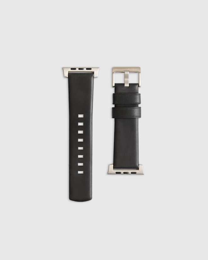 Black Horween Leather Apple Watch Band