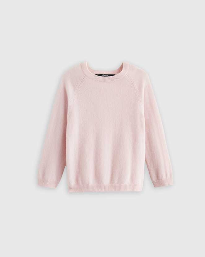 Minimal Pink Washable Cashmere Crewneck Sweater