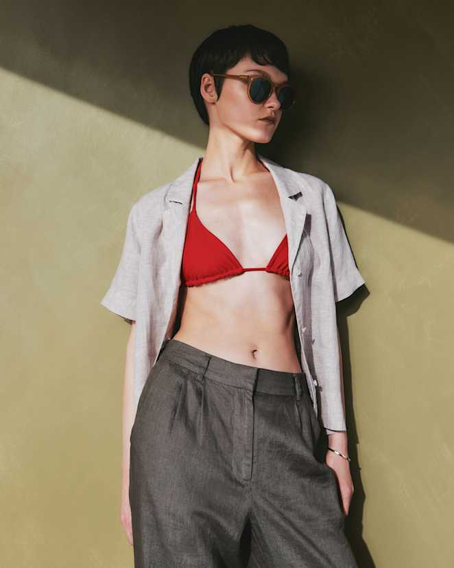 Cherry Italian Triangle Bikini Top