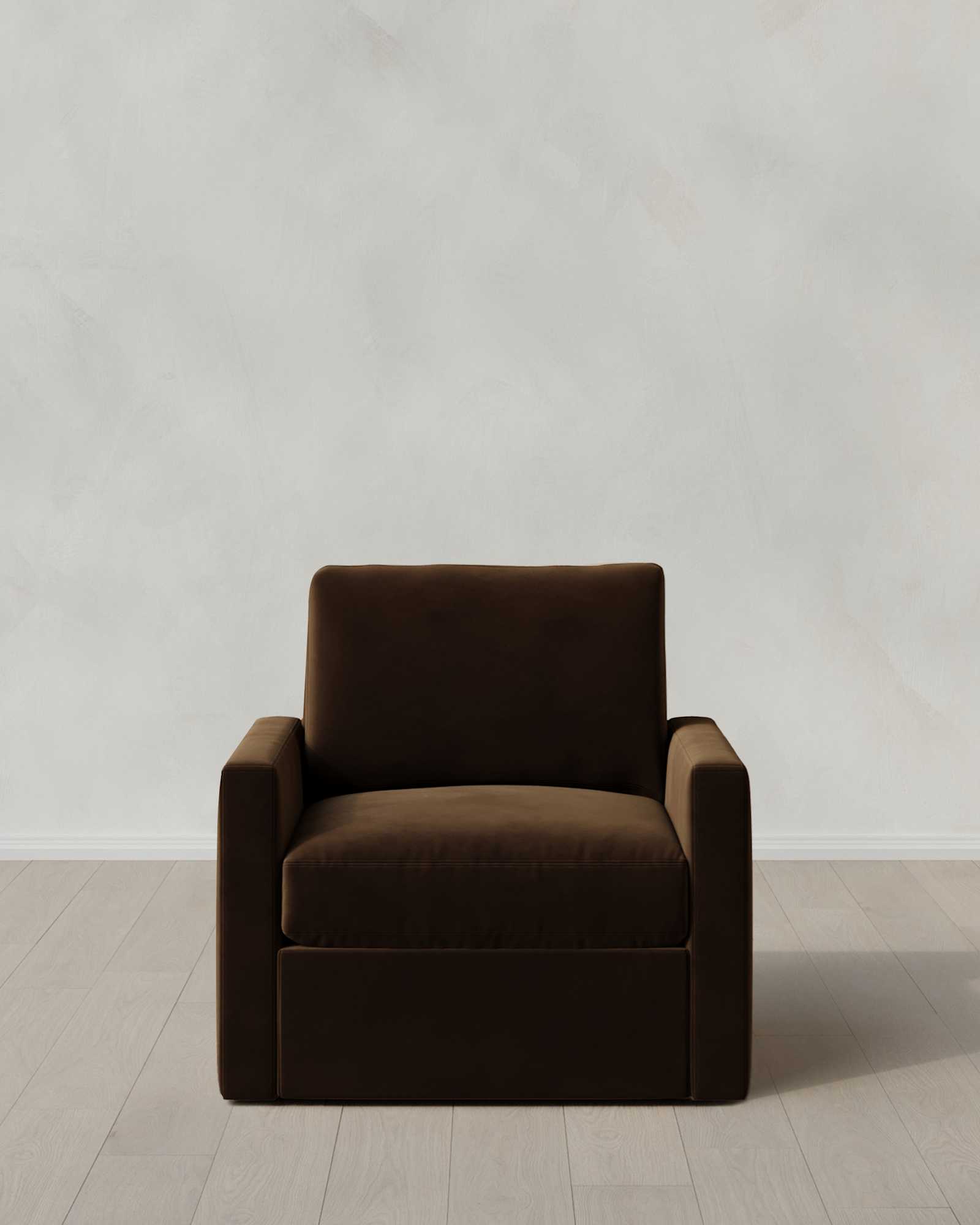 Java Brennan Swivel Chair in Performance Velvet