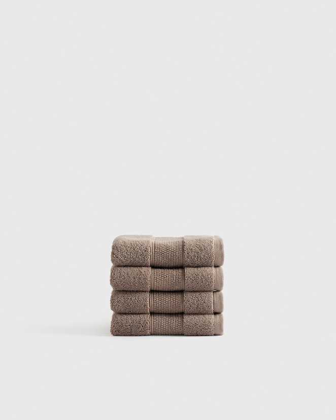 Heather Brown Classic Organic Turkish Cotton Washcloth (Set of 4)