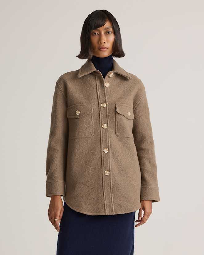 Heather Elm 100% Merino Wool Shirt Jacket