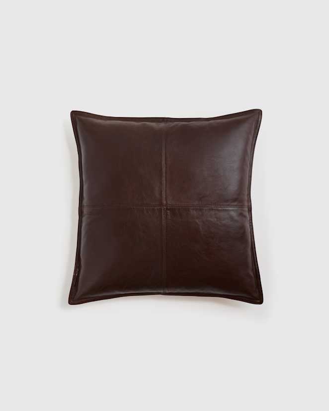 Chocolate Housse de coussin en cuir à patchwork