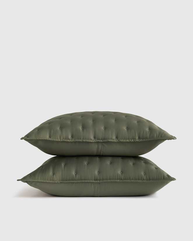 Dusty Olive Bamboo Dream Quilted Sham Set