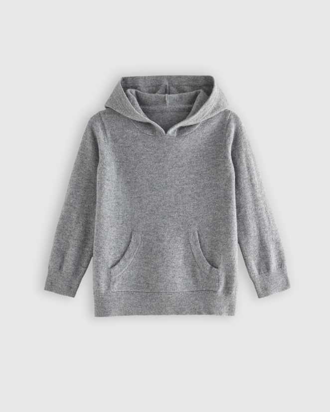 Heather Grey Washable Cashmere Hoodie