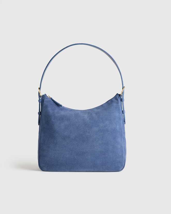 Denim Blue Sutton Suede Shoulder Bag