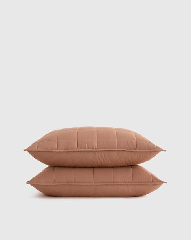 Clay Bamboo Box Quilted Sham Set