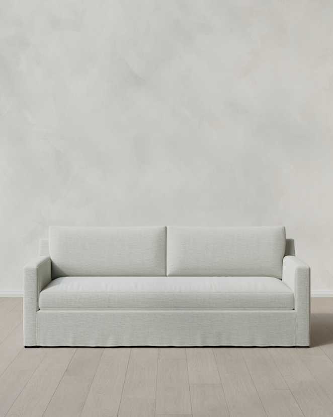 Silver Ellery Slipcover Sofa in Performance Linen
