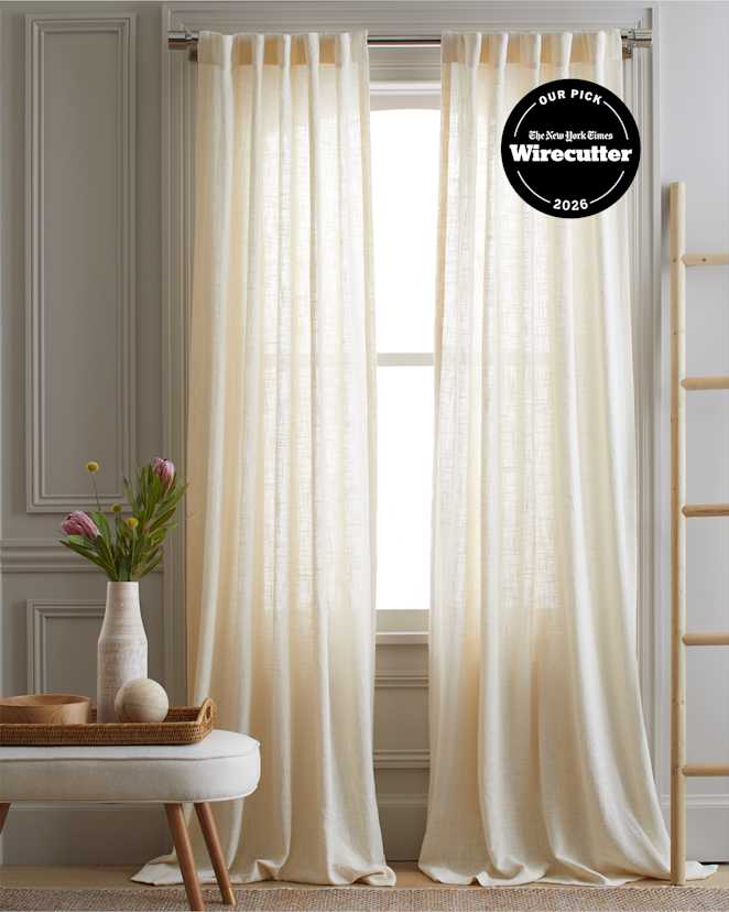Ivory Cotton Sheer Curtain Set (Set of 2)