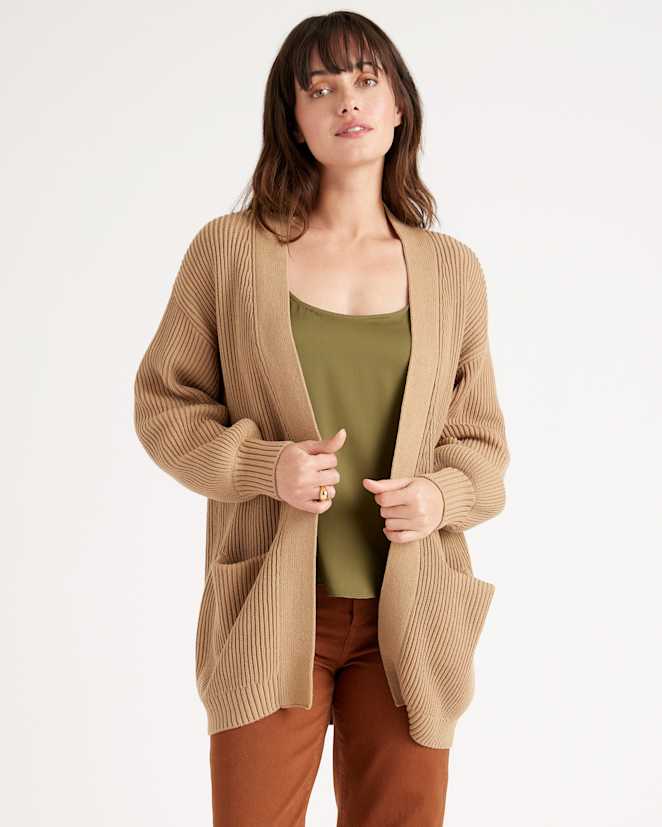 Camel 100% Organic Cotton Oversized Cardigan