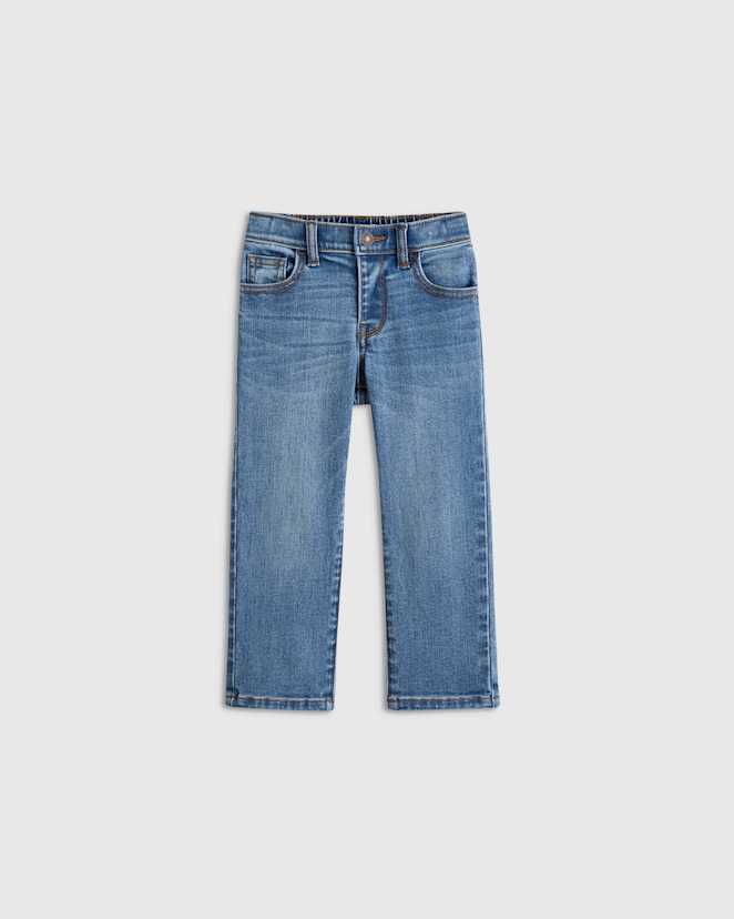 Medium Wash Boys Stretch Straight Jeans