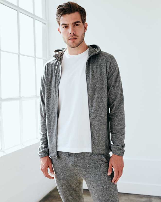 Heather Grey Flowknit Performance Zip Hoodie