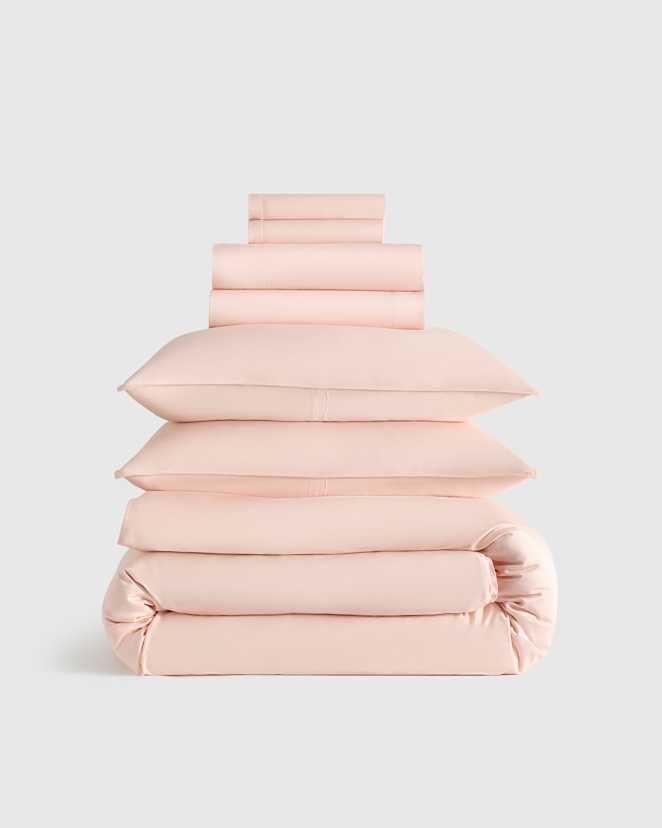 Soft Pink Bamboo Deluxe Bedding Bundle