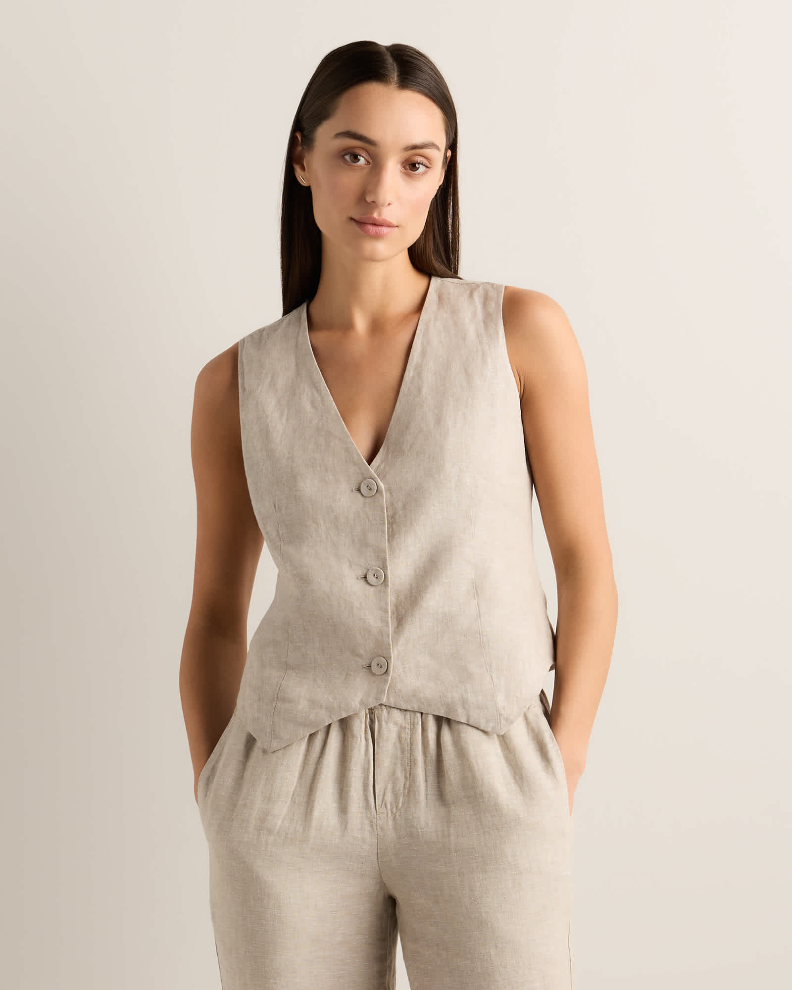 flax 100% European Linen Vest