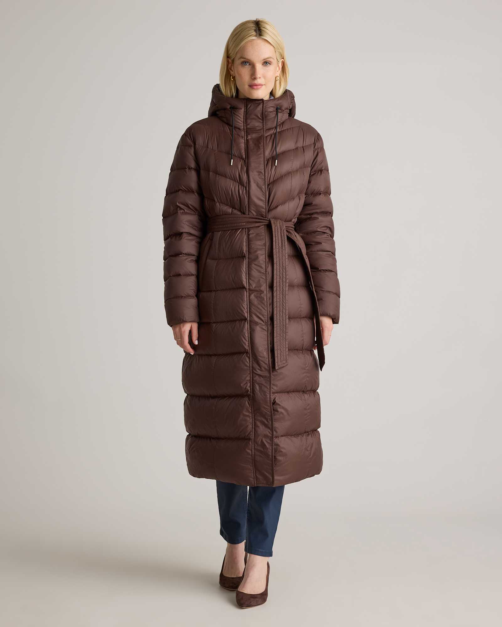 W-JKT-110-HTFGE 1555 EDITED hot-fudge Responsible Down Belted Puffer Maxi Coat