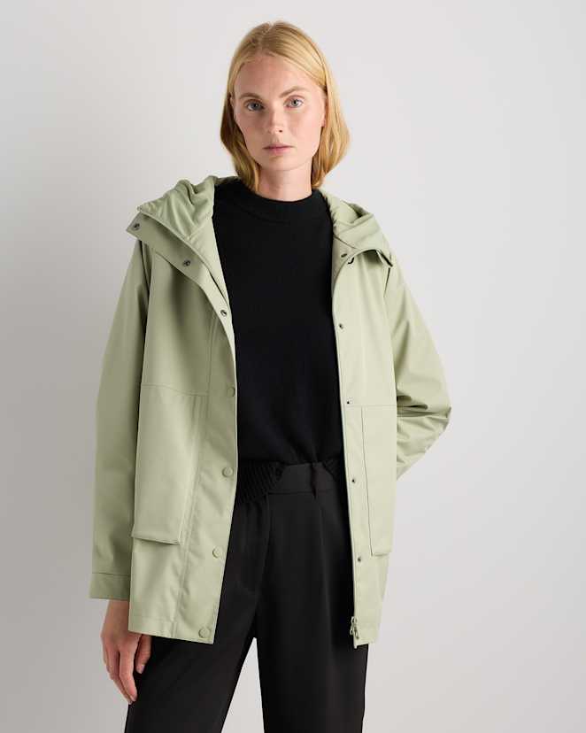 Tea Green Weather Proof Oversized Rain Jacket