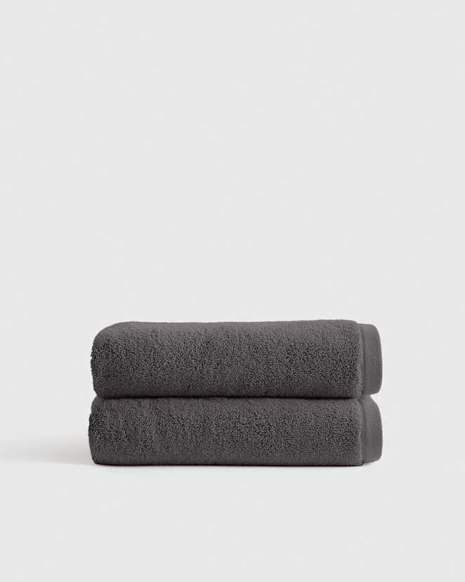 Charcoal Plush Organic Turkish Cotton Hand Towel (Set of 2)